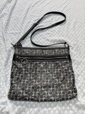 COACH Chelsea File Crossbody Black Coated Canvas